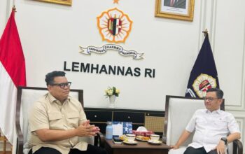 WAKIL KETUA MPR RI KUNJUNGI KANTOR GUBERNUR LEMHANNAS RI, BAHAS SINERGI SOSIALISASI EMPAT PILAR KEBANGSAAN.